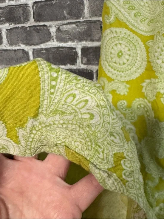 Urban Outfitters Sophie Paisley Printed Pull On Cargo Pant Chartreuse green - Picture 13 of 14